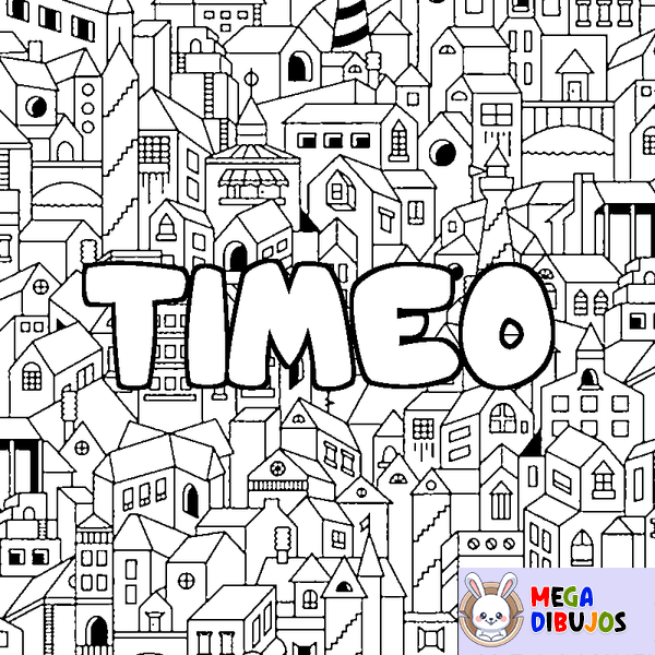 Coloraci&oacute;n del nombre TIMEO - decorado ciudad