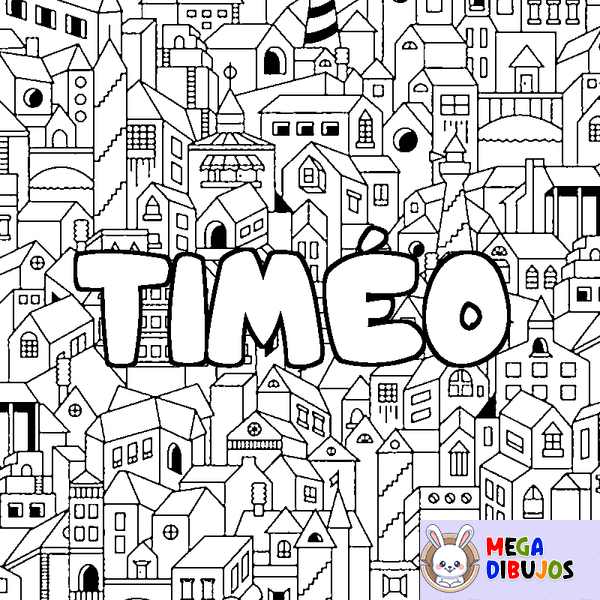 Coloraci&oacute;n del nombre TIM&Eacute;O - decorado ciudad