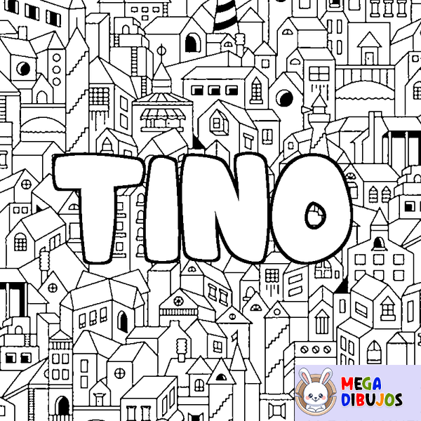 Coloraci&oacute;n del nombre TINO - decorado ciudad