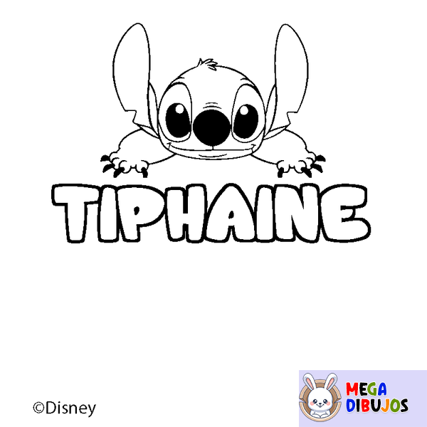 Coloraci&oacute;n del nombre TIPHAINE - decorado Stitch
