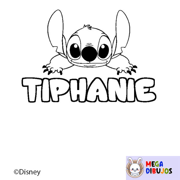 Coloraci&oacute;n del nombre TIPHANIE - decorado Stitch
