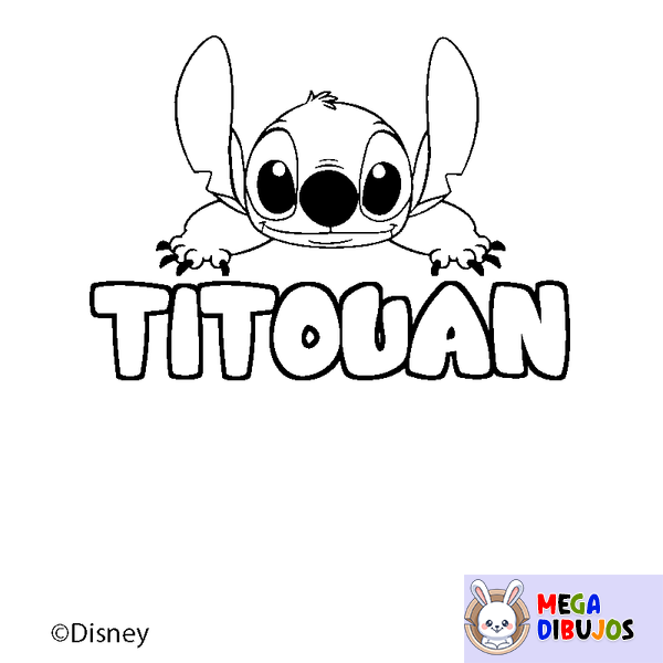 Coloraci&oacute;n del nombre TITOUAN - decorado Stitch
