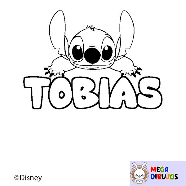 Coloraci&oacute;n del nombre TOBIAS - decorado Stitch