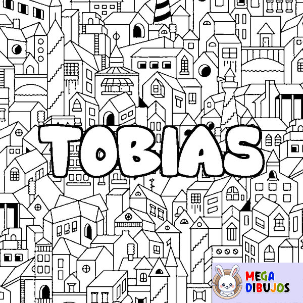 Coloraci&oacute;n del nombre TOBIAS - decorado ciudad