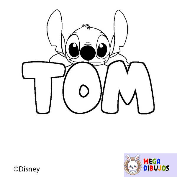 Coloraci&oacute;n del nombre TOM - decorado Stitch