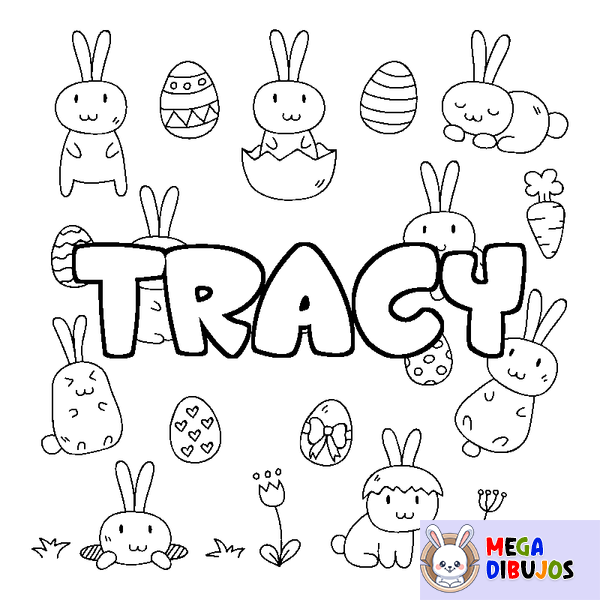 Coloraci&oacute;n del nombre TRACY - decorado Pascua