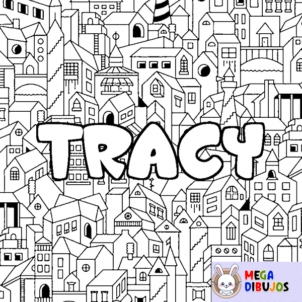 Coloraci&oacute;n del nombre TRACY - decorado ciudad