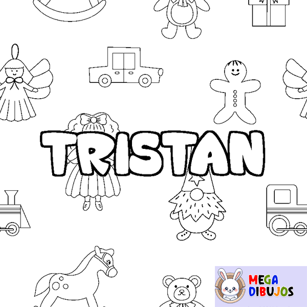 Coloraci&oacute;n del nombre TRISTAN - decorado juguetes