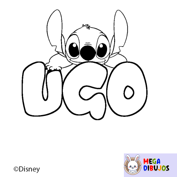 Coloraci&oacute;n del nombre UGO - decorado Stitch