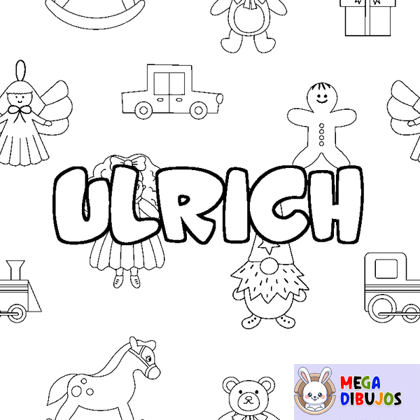 Coloraci&oacute;n del nombre ULRICH - decorado juguetes