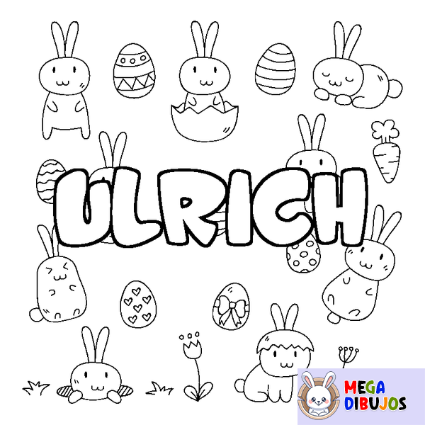 Coloraci&oacute;n del nombre ULRICH - decorado Pascua