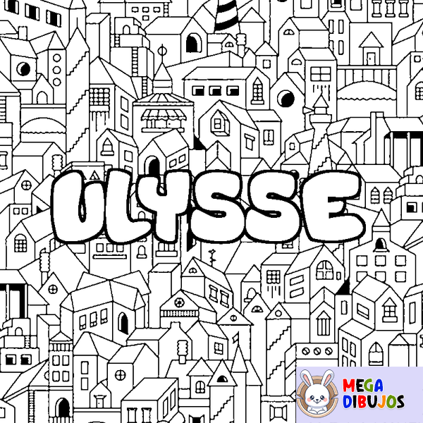 Coloraci&oacute;n del nombre ULYSSE - decorado ciudad