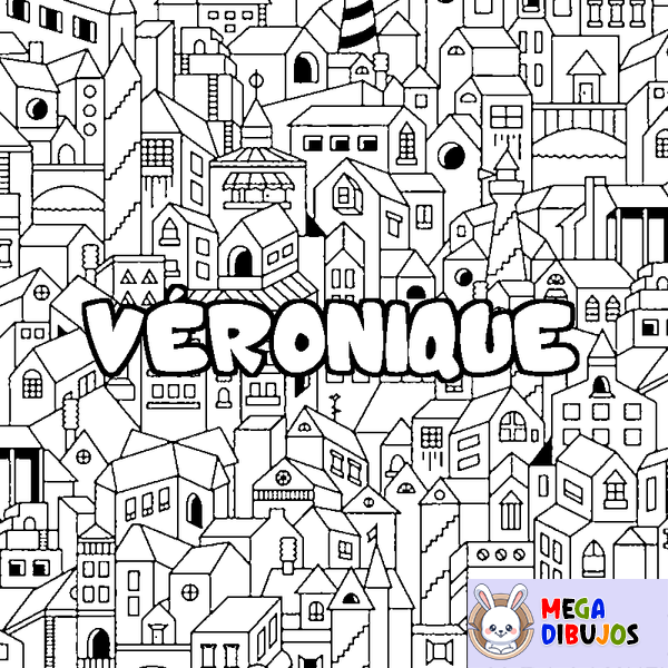 Coloraci&oacute;n del nombre V&Eacute;RONIQUE - decorado ciudad