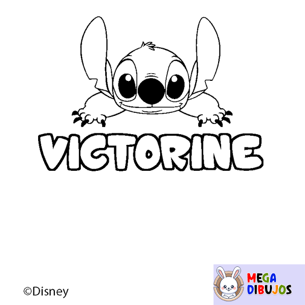 Coloraci&oacute;n del nombre VICTORINE - decorado Stitch