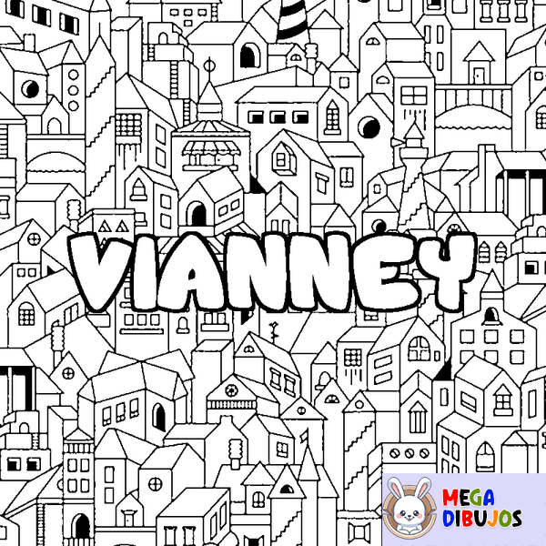 Coloraci&oacute;n del nombre VIANNEY - decorado ciudad