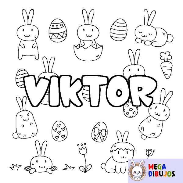 Coloraci&oacute;n del nombre VIKTOR - decorado Pascua