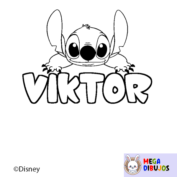Coloraci&oacute;n del nombre VIKTOR - decorado Stitch