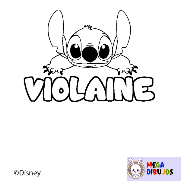Coloraci&oacute;n del nombre VIOLAINE - decorado Stitch