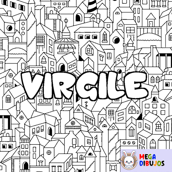 Coloraci&oacute;n del nombre VIRGILE - decorado ciudad