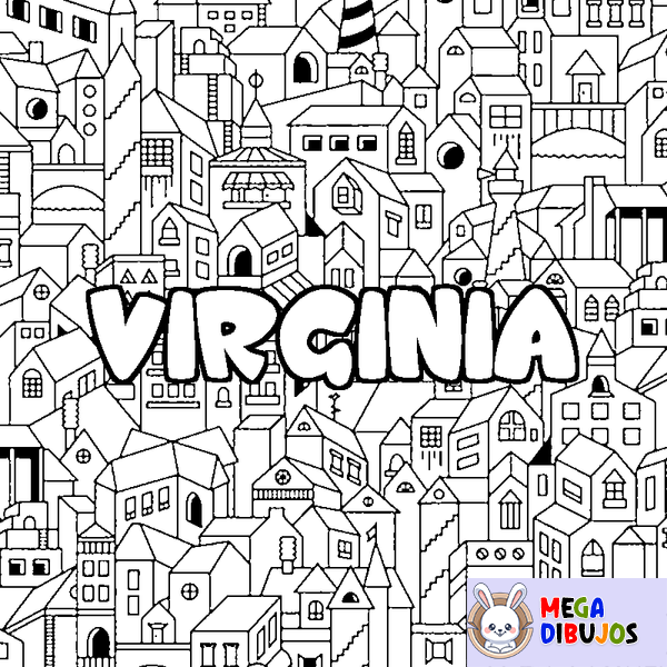 Coloraci&oacute;n del nombre VIRGINIA - decorado ciudad