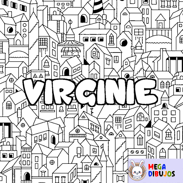 Coloraci&oacute;n del nombre VIRGINIE - decorado ciudad