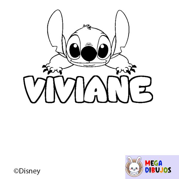 Coloraci&oacute;n del nombre VIVIANE - decorado Stitch