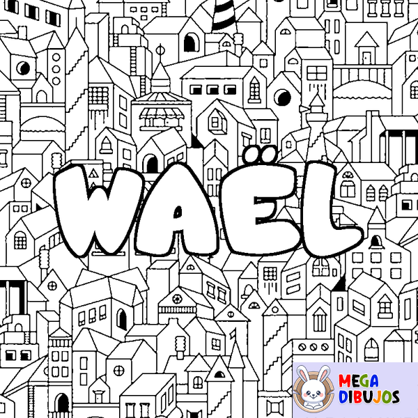 Coloraci&oacute;n del nombre WA&Euml;L - decorado ciudad