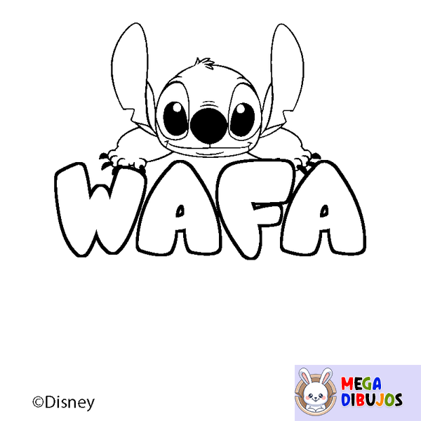 Coloraci&oacute;n del nombre WAFA - decorado Stitch