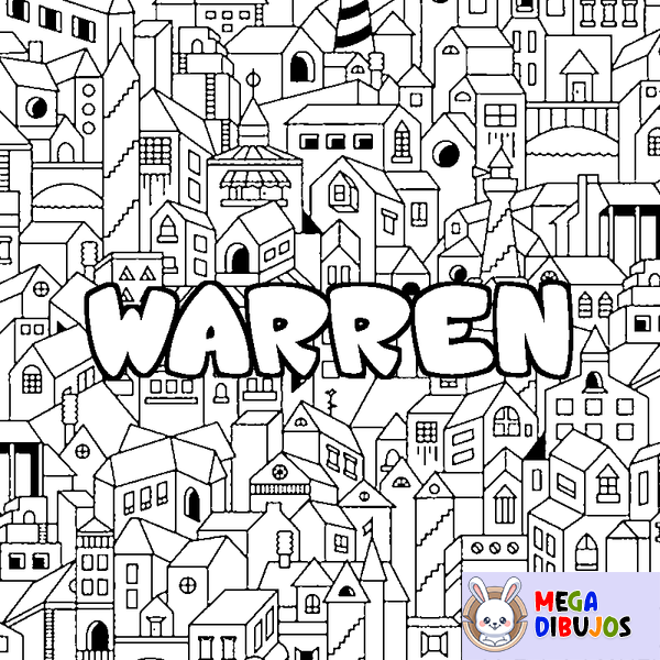 Coloraci&oacute;n del nombre WARREN - decorado ciudad