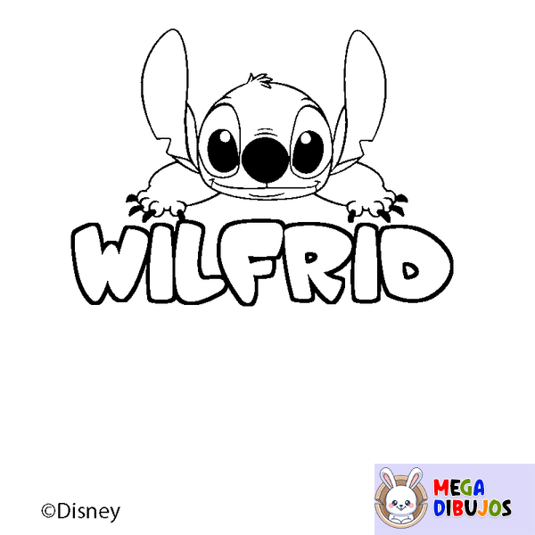 Coloraci&oacute;n del nombre WILFRID - decorado Stitch
