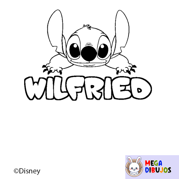 Coloraci&oacute;n del nombre WILFRIED - decorado Stitch