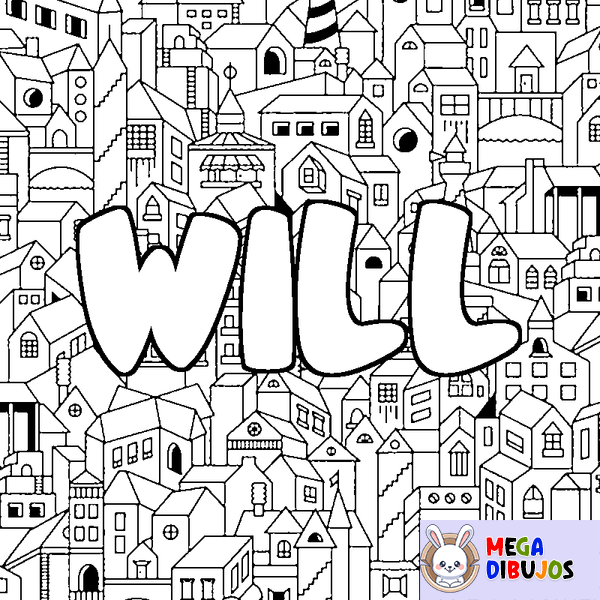 Coloraci&oacute;n del nombre WILL - decorado ciudad