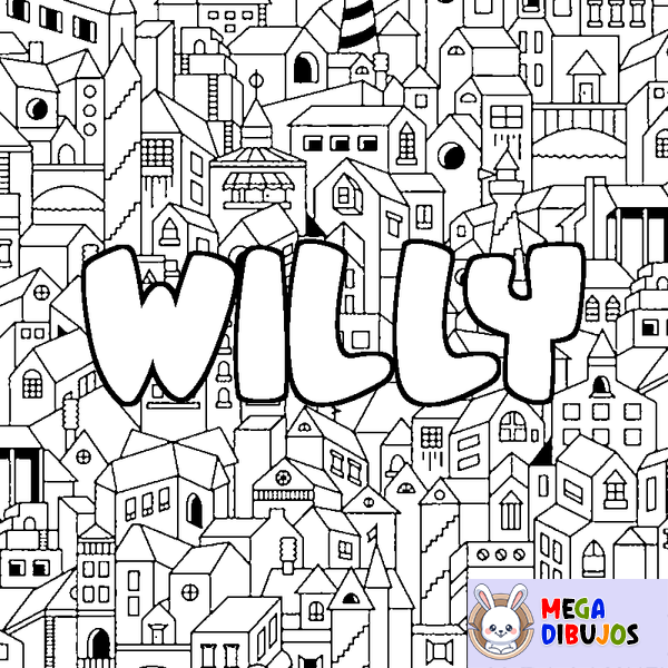 Coloraci&oacute;n del nombre WILLY - decorado ciudad