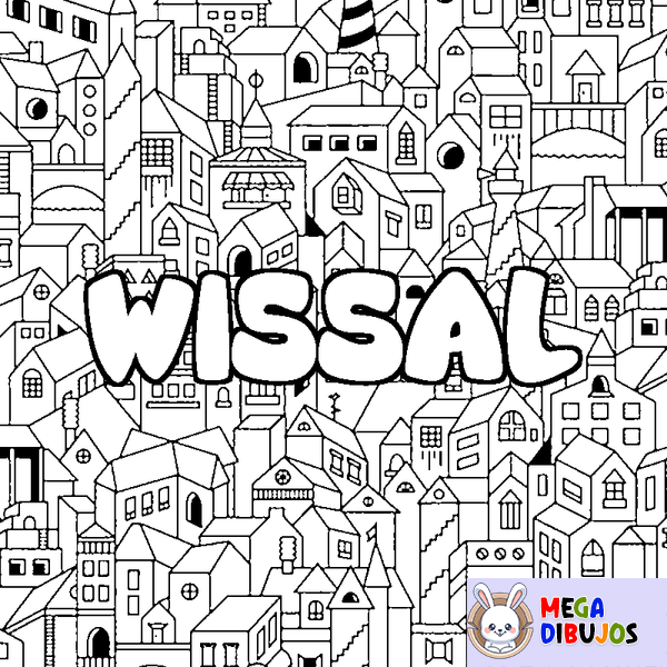 Coloraci&oacute;n del nombre WISSAL - decorado ciudad
