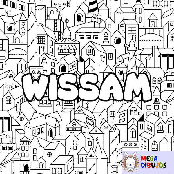Coloraci&oacute;n del nombre WISSAM - decorado ciudad