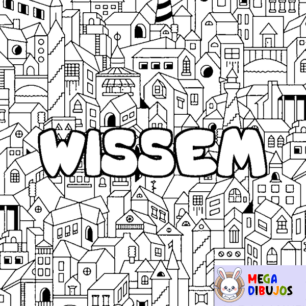 Coloraci&oacute;n del nombre WISSEM - decorado ciudad