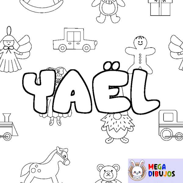 Coloraci&oacute;n del nombre YA&Euml;L - decorado juguetes