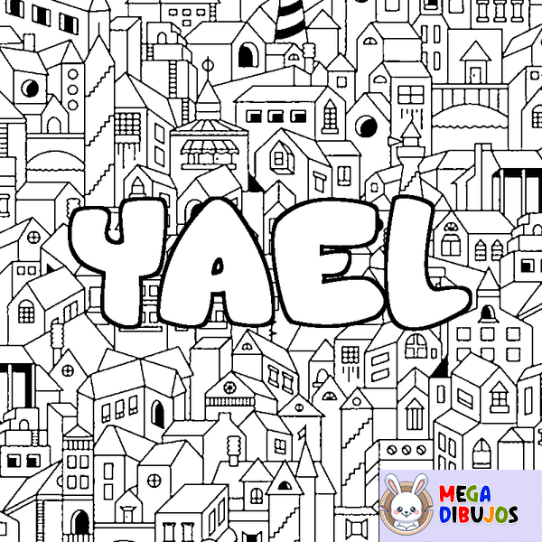 Coloraci&oacute;n del nombre YAEL - decorado ciudad