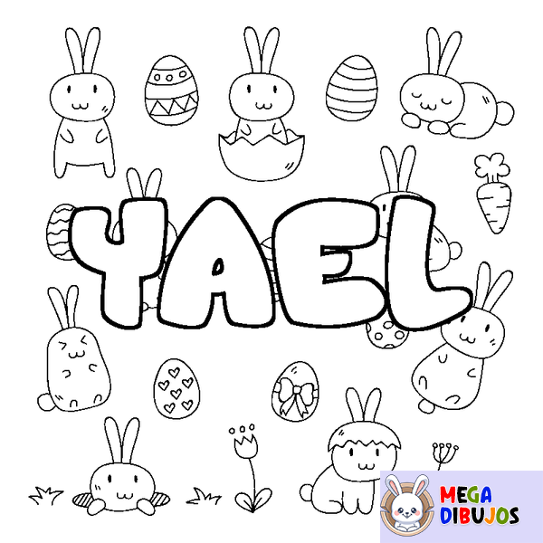 Coloraci&oacute;n del nombre YAEL - decorado Pascua