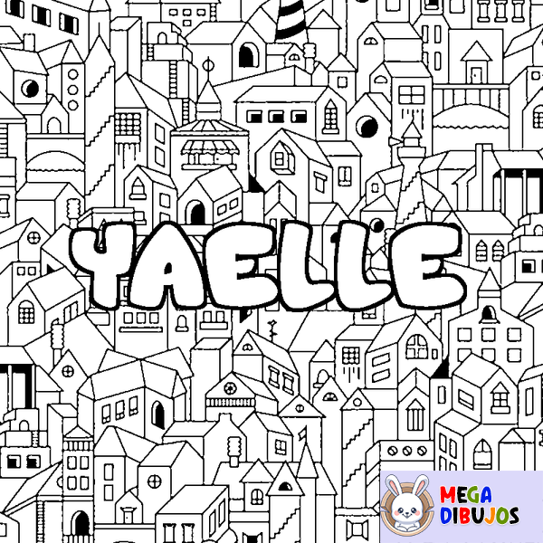 Coloraci&oacute;n del nombre YAELLE - decorado ciudad