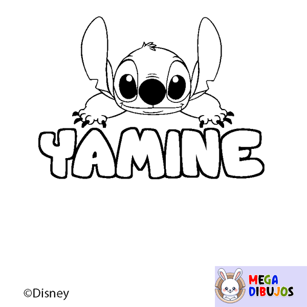 Coloraci&oacute;n del nombre YAMINE - decorado Stitch
