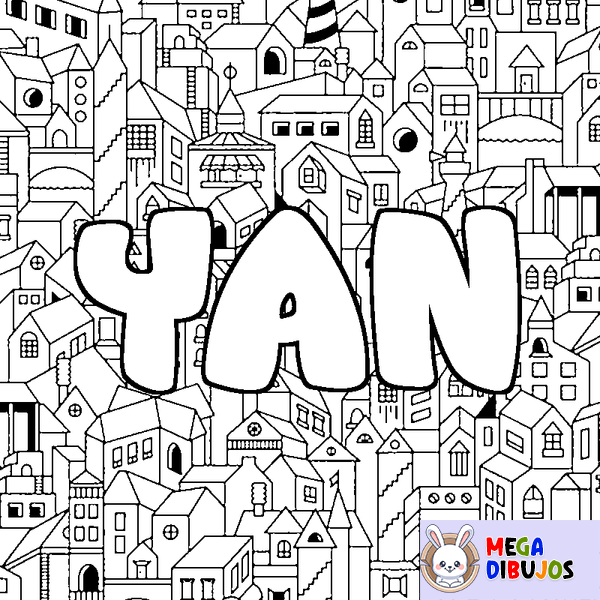 Coloraci&oacute;n del nombre YAN - decorado ciudad