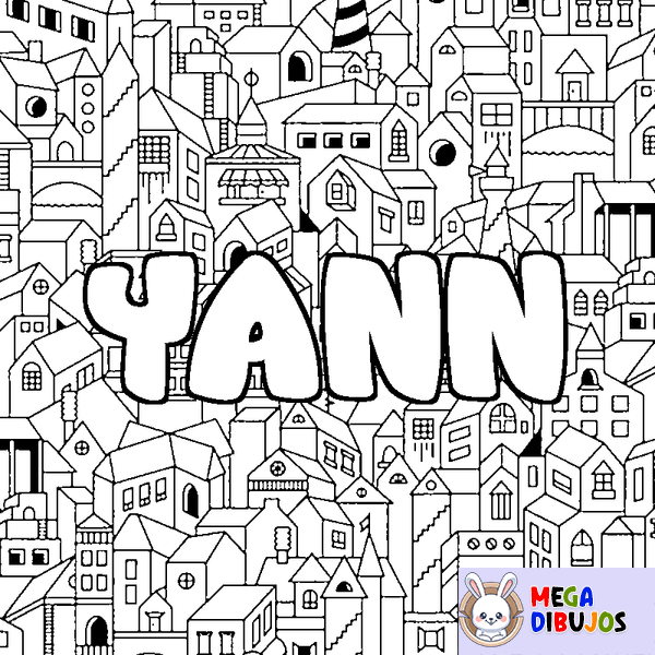 Coloraci&oacute;n del nombre YANN - decorado ciudad