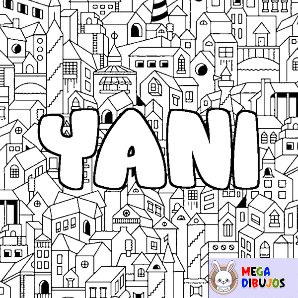 Coloraci&oacute;n del nombre YANI - decorado ciudad