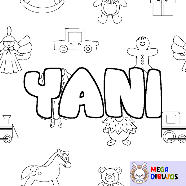 Coloraci&oacute;n del nombre YANI - decorado juguetes