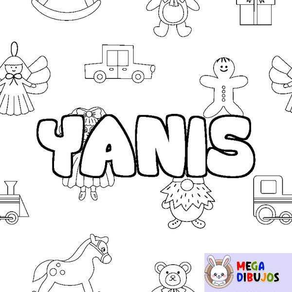 Coloraci&oacute;n del nombre YANIS - decorado juguetes
