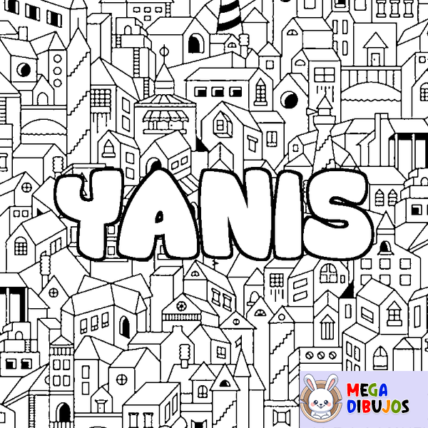 Coloraci&oacute;n del nombre YANIS - decorado ciudad