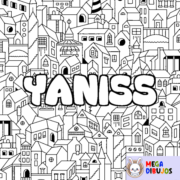 Coloraci&oacute;n del nombre YANISS - decorado ciudad