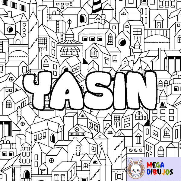 Coloraci&oacute;n del nombre YASIN - decorado ciudad
