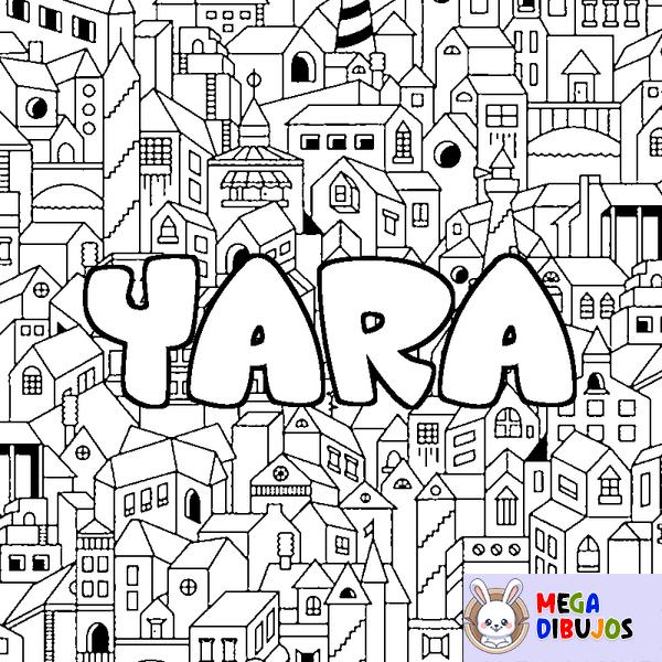 Coloraci&oacute;n del nombre YARA - decorado ciudad